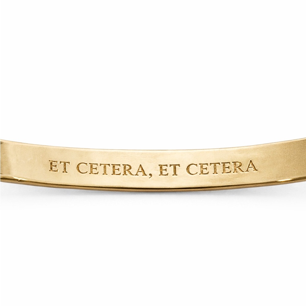 Vintage Kate Spade “Et Cetera” Gold Tone Polka Dot Bangle - Picture 5 of 7